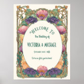 Poster Art Nouveau Floral Wedding Welcome Sign (Devant)