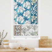 Poster Art nouveau iris lilerie floral art (Cuisine)