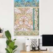 Poster Art nouveau jonquille Verneui textile floral art (Bureau à domicile)