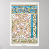 Poster Art nouveau jonquille Verneui textile floral art (Devant)