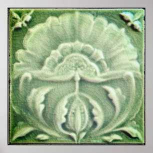 Poster Art nouveau jugendstil carreaux de fleurs design v