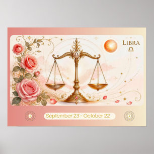 Poster Art Nouveau Libra Zodiaque Murale