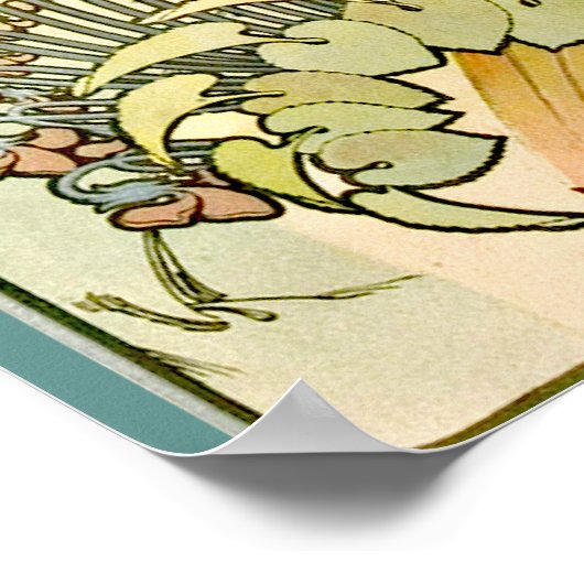 Poster Art Nouveau Monaco Monte Carlo par Alphonse Mucha (Coin)