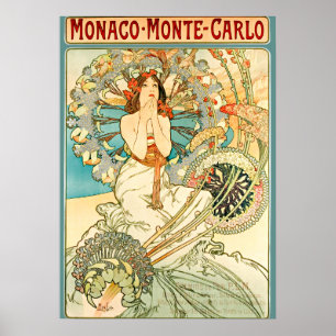 Poster Art Nouveau Monaco Monte Carlo par Alphonse Mucha