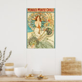 Poster Art Nouveau Monaco Monte Carlo par Alphonse Mucha (Cuisine)
