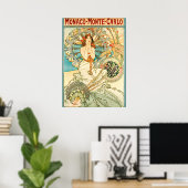Poster Art Nouveau Monaco Monte Carlo par Alphonse Mucha (Bureau à domicile)