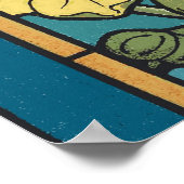 Poster Art Nouveau Nasturtium Bleu Or floral Verneuil (Coin)