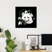 Poster Art Nouveau Renard blanc arctique (Bureau à domicile)