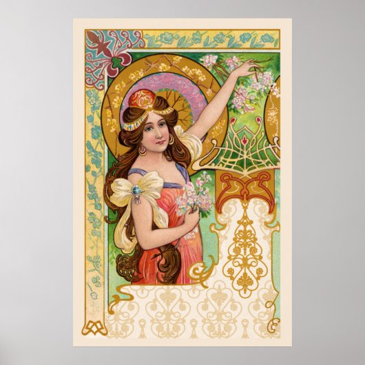 Poster Art Nouveau Springtime (Devant)