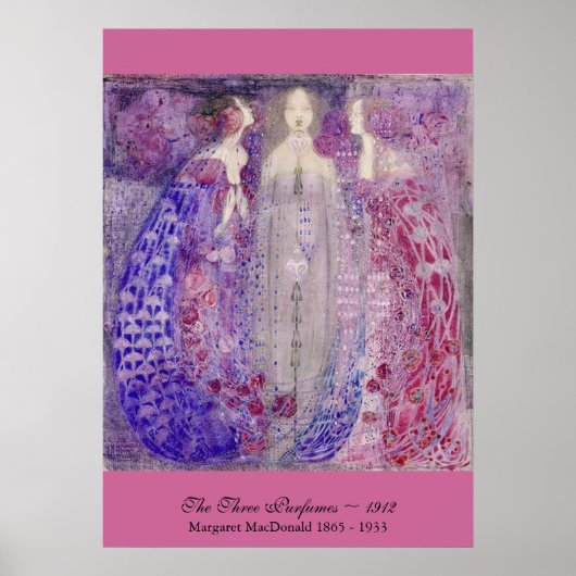 Poster Art nouveau Trois parfums Margaret MacDonald 1912 (Devant)