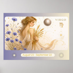 Poster Art Nouveau Vierge Zodiaque Murale