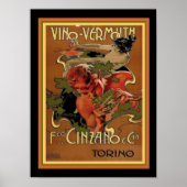 Poster Art Nouveau Vino-Vermouth 12 x 16 (Devant)