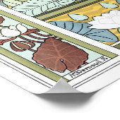 Poster Art Nouveau vintage, Fleurs Jardins Nénuphars (Coin)