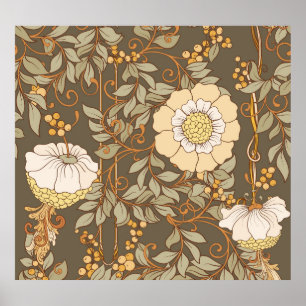 Poster Art Nouveau : Vintage Floral Décoratif.