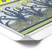 Poster Art Nouveau vintage, Jardin Iris Fleurs (Coin)