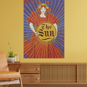 Poster Art Nouveau vintage, Journal New York Sun