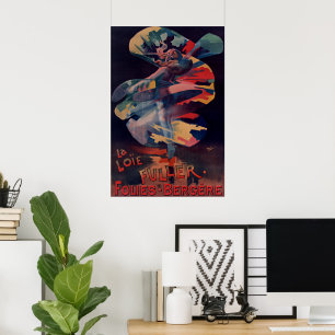 Poster Art Nouveau vintage, Loie Fuller aux Folies Berger