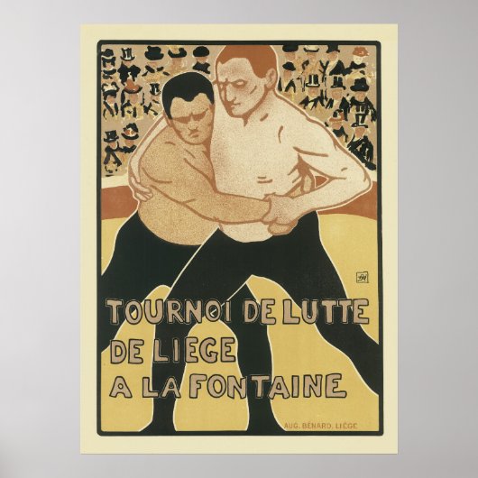 Poster Art Nouveau vintage - Lutte (Devant)