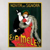 Poster Art Nouveau vintage, Mode italienne Amour Romance (Devant)
