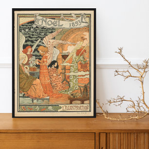 Poster Art Nouveau vintage Nouvel An