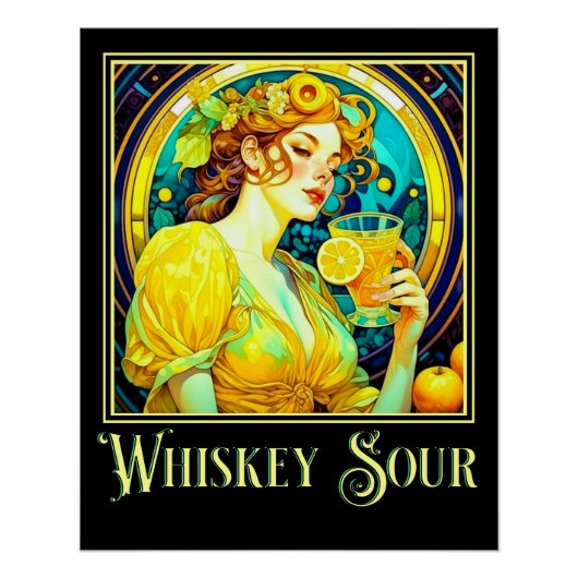 Poster Art Nouveau Whiskey Sour (Devant)