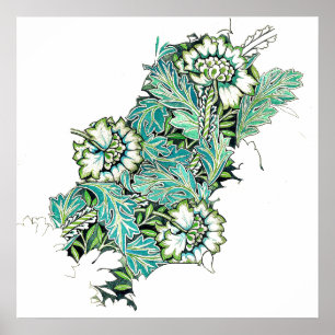 Poster Art nouveau william morris anenome floral