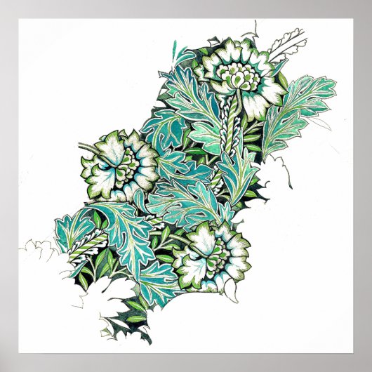 Poster Art nouveau william morris anenome floral (Devant)