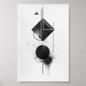 Poster Art numérique Abstrait moderne en noir et blanc (Devant)