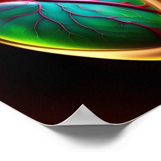 Poster Art numérique cardiaque en verre anatomique (Coin)