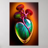 Poster Art numérique cardiaque en verre anatomique (Devant)