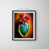 Poster Art numérique cardiaque en verre anatomique