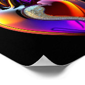 Poster Art numérique cardiaque en verre Iridescente (Coin)