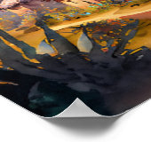 Poster Art numérique d'aquarelle du village africain (Coin)