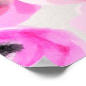 Poster Art numérique d'aquarelle rose Fleurs (Coin)