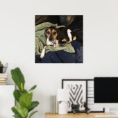 Poster Art numérique de chiot Beagle croisé (Bureau à domicile)