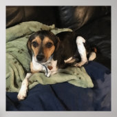Poster Art numérique de chiot Beagle croisé (Devant)