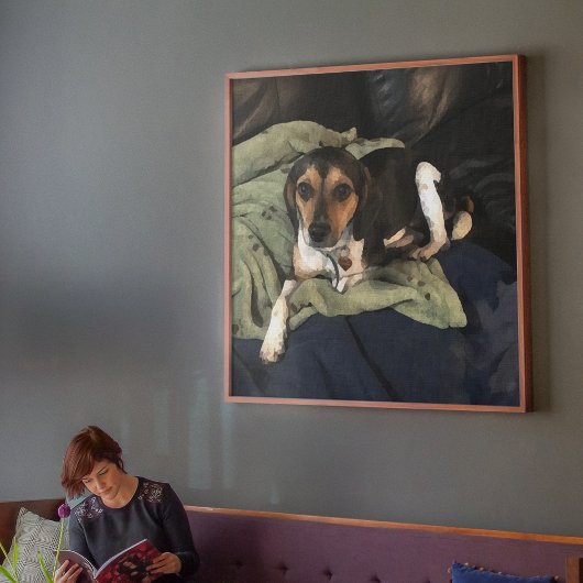 Poster Art numérique de chiot Beagle croisé