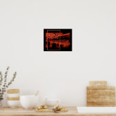 Poster Art numérique de couleur rouge : Nuits floues (Cuisine)