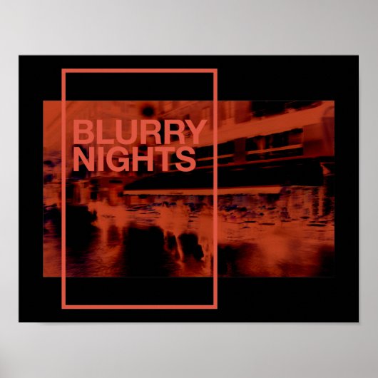 Poster Art numérique de couleur rouge : Nuits floues (Devant)