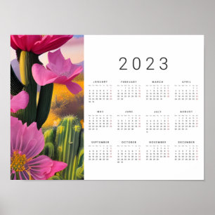 Poster Art numérique de fermeture des fleurs du désert 20