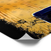 Poster Art numérique de guitare acoustique (Coin)