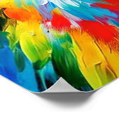 Poster Art numérique de hibou unique couleur aquarelle Ar (Coin)