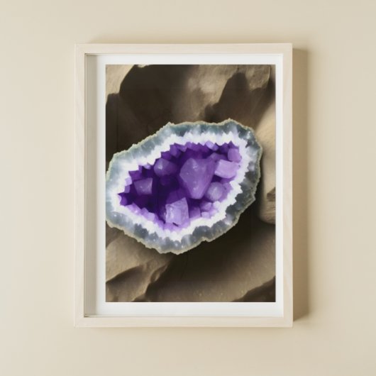 Poster Art numérique de la géode cristalline Amethyst