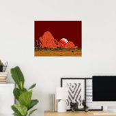 Poster Art numérique de la lune de sang (Bureau à domicile)