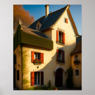 Poster Art numérique de la maison de campagne française I