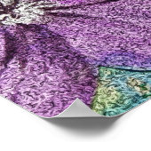 Poster Art numérique de média mixte à fleurs violettes (Coin)