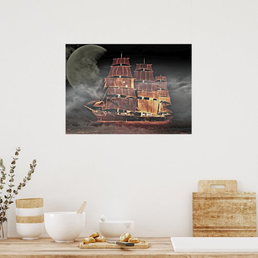 Poster Art numérique de voilier (Cuisine)