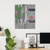 Poster art numérique "dérangé en vert" (Bureau à domicile)