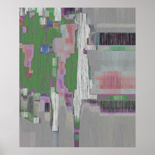 Poster art numérique "dérangé en vert" (Devant)