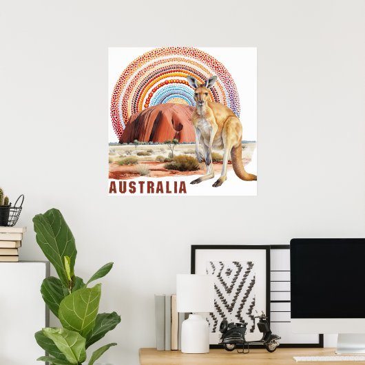 Poster Art numérique des éléments australiens (Bureau à domicile)